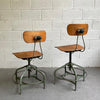 Pair Of Industrial Adjustable Toledo Stools