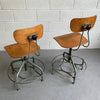 Pair Of Industrial Adjustable Toledo Stools