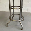 Industrial Brushed Steel And Maple Factory Stool