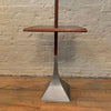 Mid-Century Modern Walnut and Cast Metal Side Table Floor Lamp