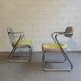 Art Deco Tubular Chrome Armchairs By KEM Weber