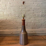 Art Pottery Brown Striped Table Lamp By Gordon Martz For Marshall Studios