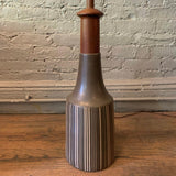 Art Pottery Brown Striped Table Lamp By Gordon Martz For Marshall Studios