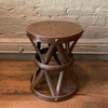 Hollywood Regency Brass Drum Stool Side Table By Sarreid Ltd.