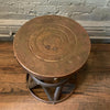 Hollywood Regency Brass Drum Stool Side Table By Sarreid Ltd.