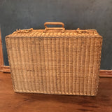 Woven Wicker Suitcase