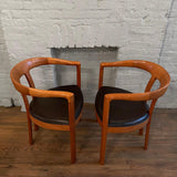 Pair of Danish Modern Teak Barrel Chairs