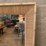 Midcentury Bamboo Motif Wall Mirror Attributed To Paul Frankl