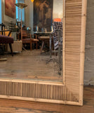 Midcentury Bamboo Motif Wall Mirror Attributed To Paul Frankl