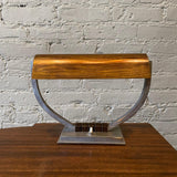 Art Deco Faux Wood Bankers Desk Lamp