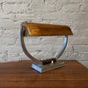 Art Deco Faux Wood Bankers Desk Lamp