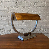 Art Deco Faux Wood Bankers Desk Lamp