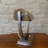 Art Deco Faux Wood Bankers Desk Lamp