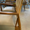 Pair Of Italian Mid Century Modern Rattan Leather Armchairs