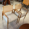 Pair Of Italian Mid Century Modern Rattan Leather Armchairs