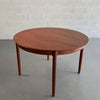 Danish Modern Round Teak Extension Dining Table