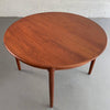 Danish Modern Round Teak Extension Dining Table