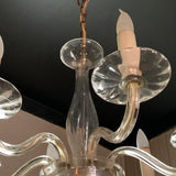 Midcentury Clear Murano Art Glass Chandelier