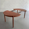 Danish Modern Round Teak Extension Dining Table