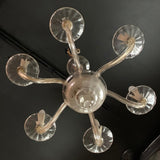 Midcentury Clear Murano Art Glass Chandelier