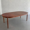 Danish Modern Round Teak Extension Dining Table