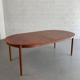 Danish Modern Round Teak Extension Dining Table