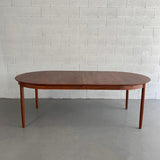 Danish Modern Round Teak Extension Dining Table