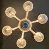 Midcentury Clear Murano Art Glass Chandelier