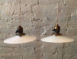 Milk Glass Disc Pendant Lights