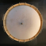 Mid Century Modern Cord And Brass Disc Pendant By Moe Light