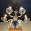 Midcentury Clear Murano Art Glass Chandelier