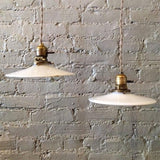 Milk Glass Disc Pendant Lights