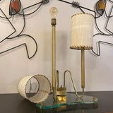 Double Brass Stem Table Lamp By Gio Ponti For Fontana Arte