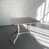 Industrial Vitrolite And Enameled Cast Iron Table
