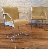 Milo Baughman Velvet Armchairs