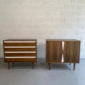 Pair of Mid-Century Modern Dresser Credenza Cabinets by American of Martinsville