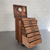 Large Antique Industrial Oak Machinist Tool Chest Cabinet