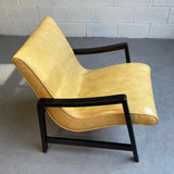 Mid-Century Modern Scoop Leather Lounge Chair By Jens Risom