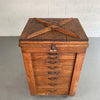 Large Antique Industrial Oak Machinist Tool Chest Cabinet