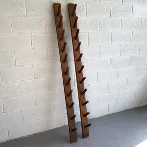 Rustic Industrial Pegged Pine Wall Racks
