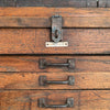 Large Antique Industrial Oak Machinist Tool Chest Cabinet