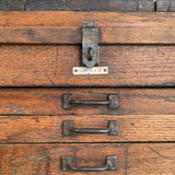 Large Antique Industrial Oak Machinist Tool Chest Cabinet