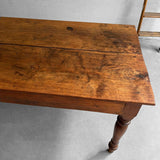 Antique Rustic English Walnut Farm Table