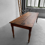 Antique Rustic English Walnut Farm Table