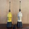 Hollywood Regency Ceramic Ram's Head Table Lamps