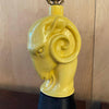 Hollywood Regency Ceramic Ram's Head Table Lamps
