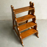 Antique Craftsman Maple Library Step Ladder