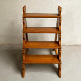 Antique Craftsman Maple Library Step Ladder