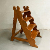 Antique Craftsman Maple Library Step Ladder