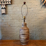 Mid Century Modern Art Pottery Swirled Gourd Table Lamp By Gordon Martz